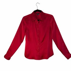 Guess Vibrant Red Button Down Blouse